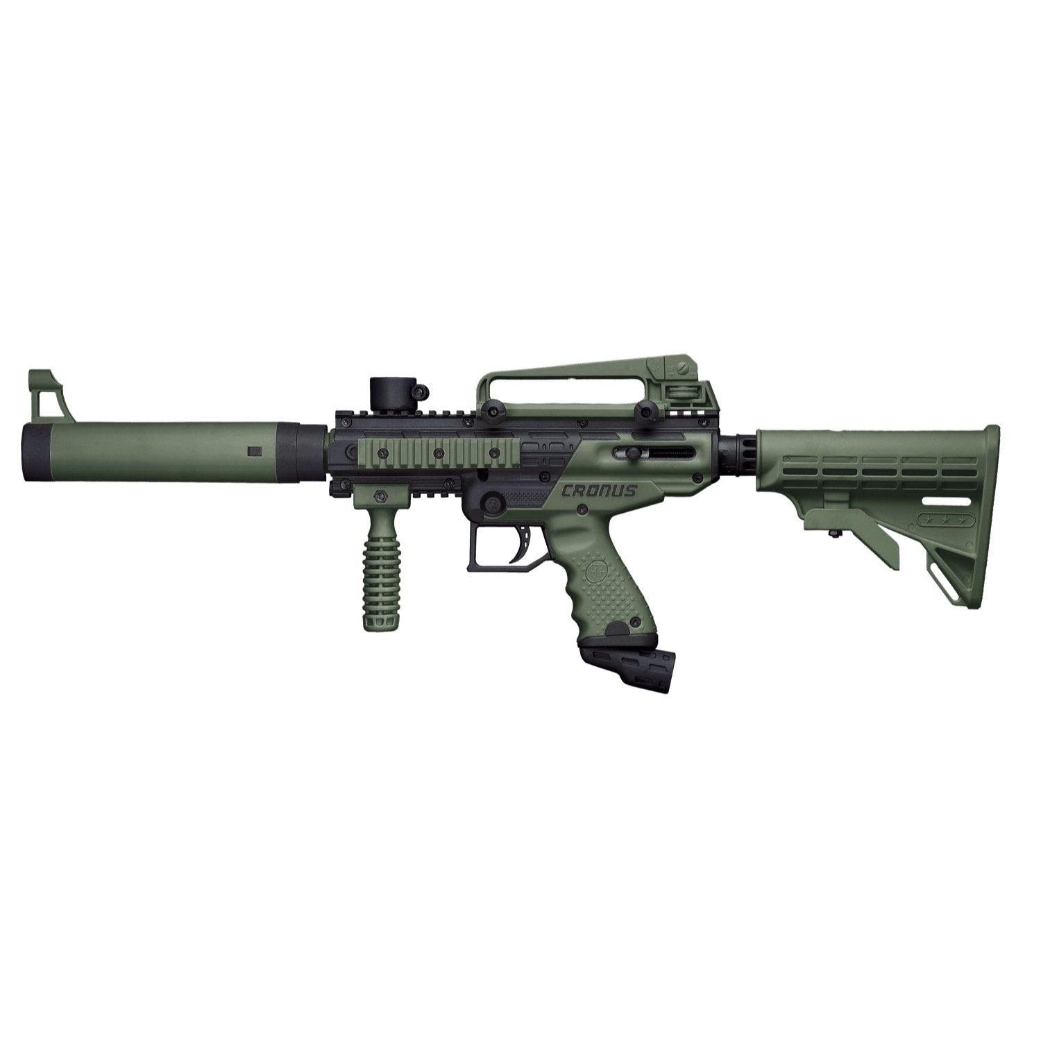 Tippmann Cronus Tactical - Olive / Black COMBO Package with Tank, Hopper, Goggle
