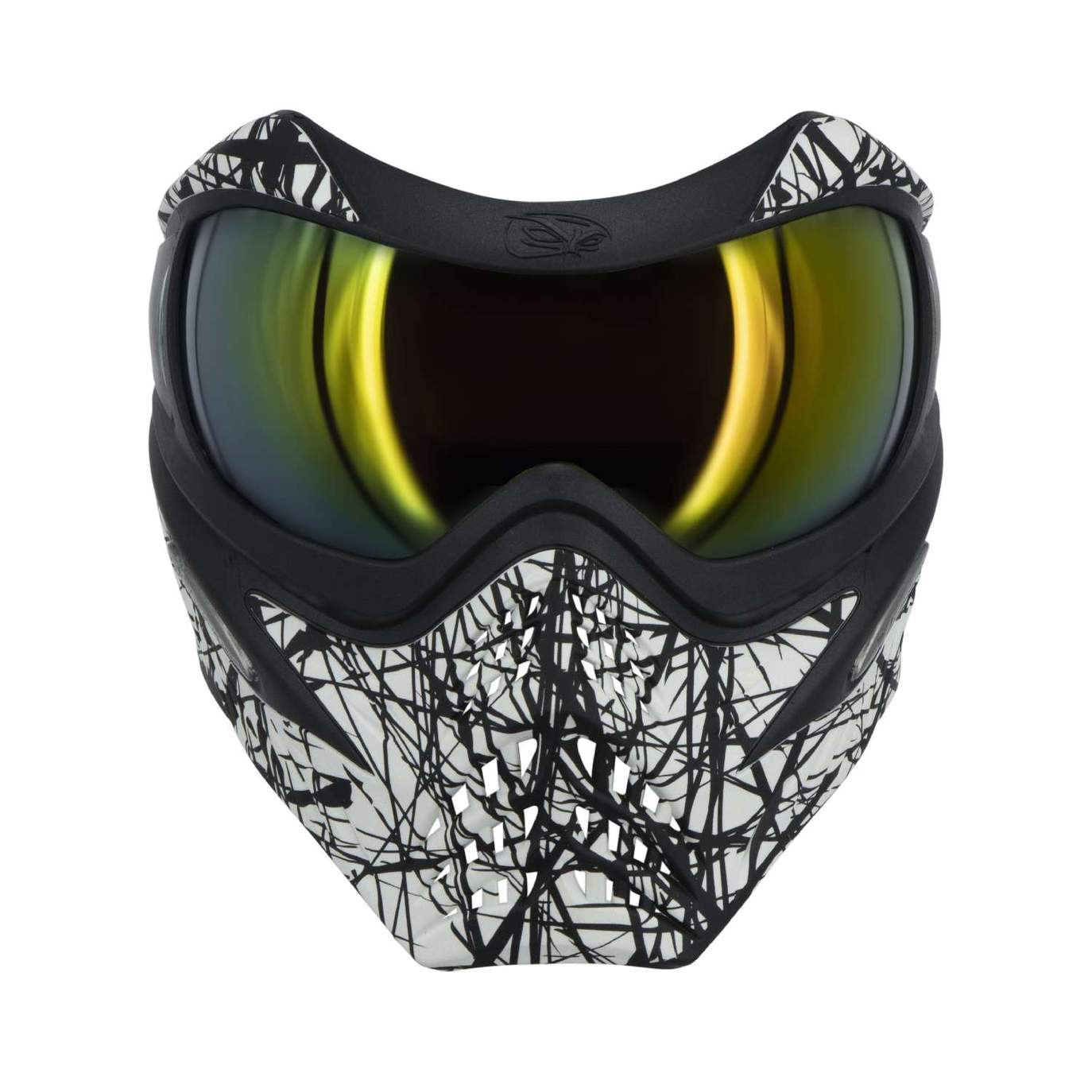 VForce Grill - SE Webbing Paintball Mask (Includes TWO Lenses) - White w/ Black Splash