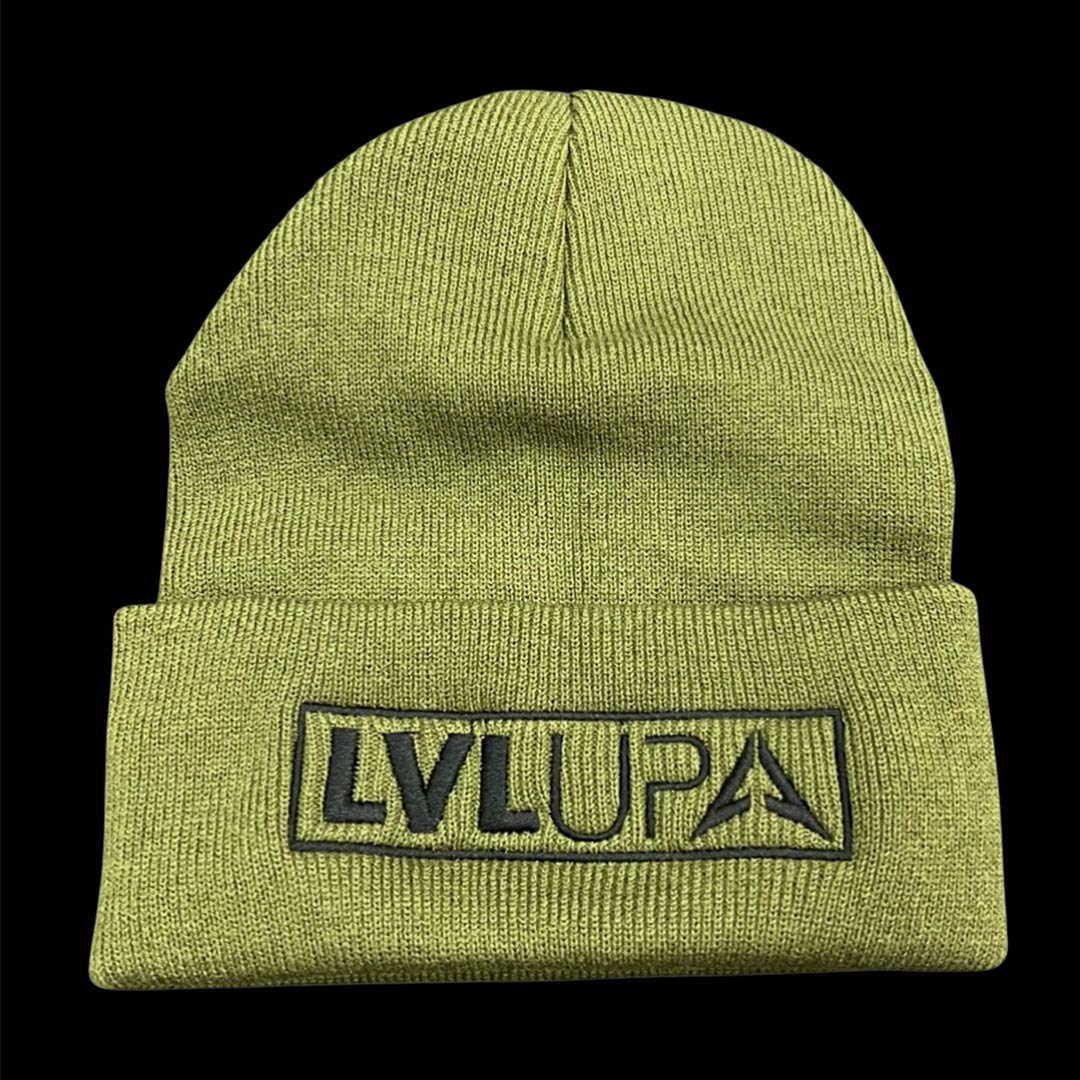 Beanie - LVL UP Trendy Logo - OD Green with Black