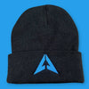 Beanie - LVL UP Icon Logo - Black with Blue