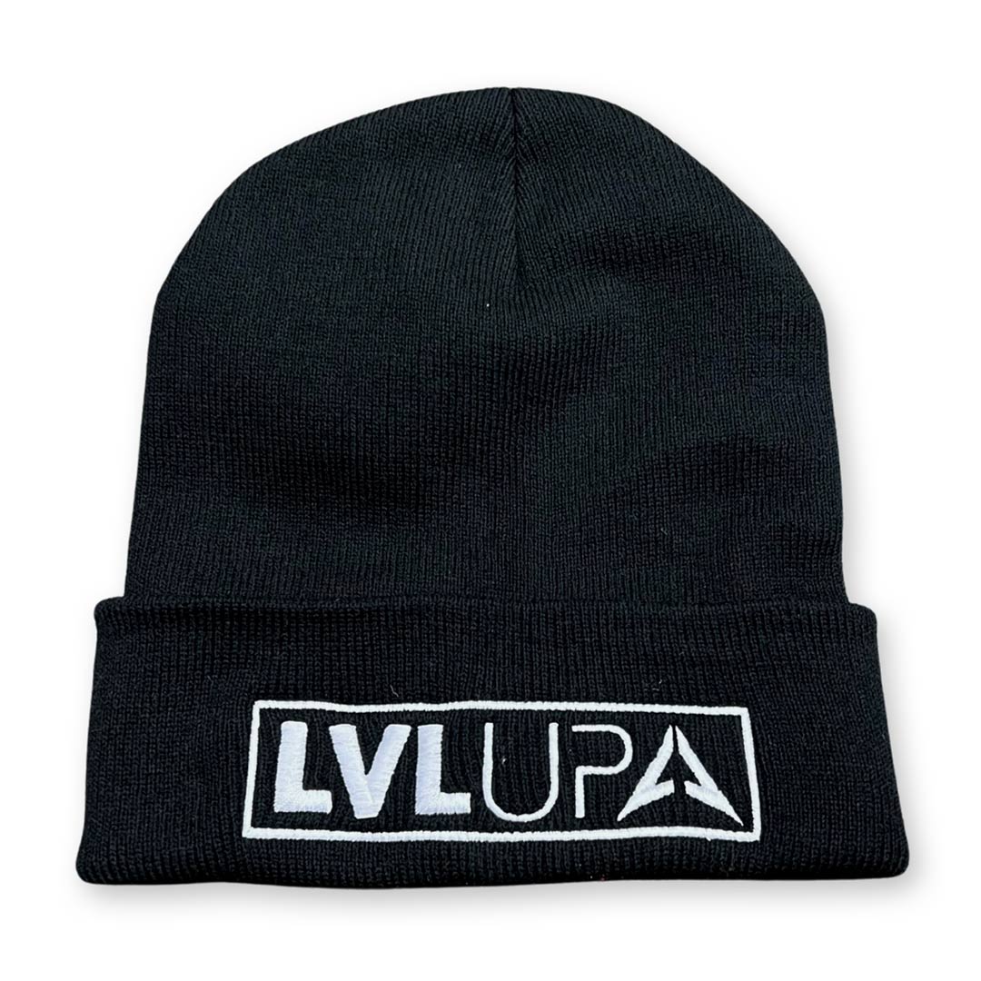 Beanie - LVL UP Trendy Logo - Black with White