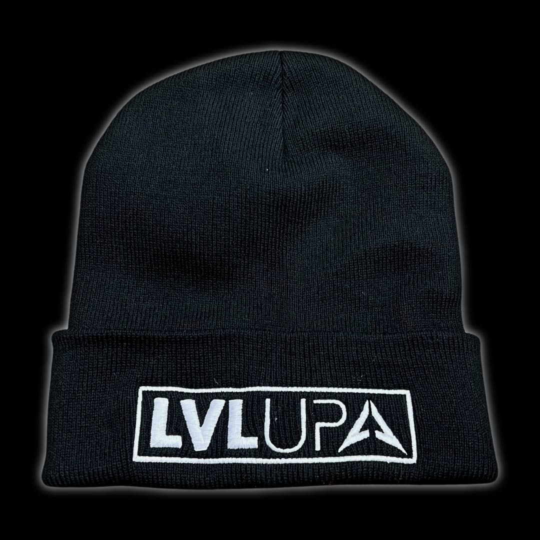 Beanie - LVL UP Trendy Logo - Black with White