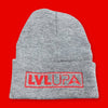 Beanie - LVL UP Trendy Logo - Grey with Red