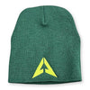 Beanie - LVL UP Icon Logo - Hunter Green with Lime