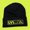 Beanie - LVL UP Trendy Logo - Black with Lime