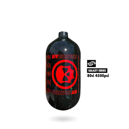 Infamous GALAXY SERIES Hyperlight Air Tank 80ci (Bottle Only) - Black Sparkly with Red Skull