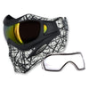 VForce Grill - SE Webbing Paintball Mask (Includes TWO Lenses) - White w/ Black Splash