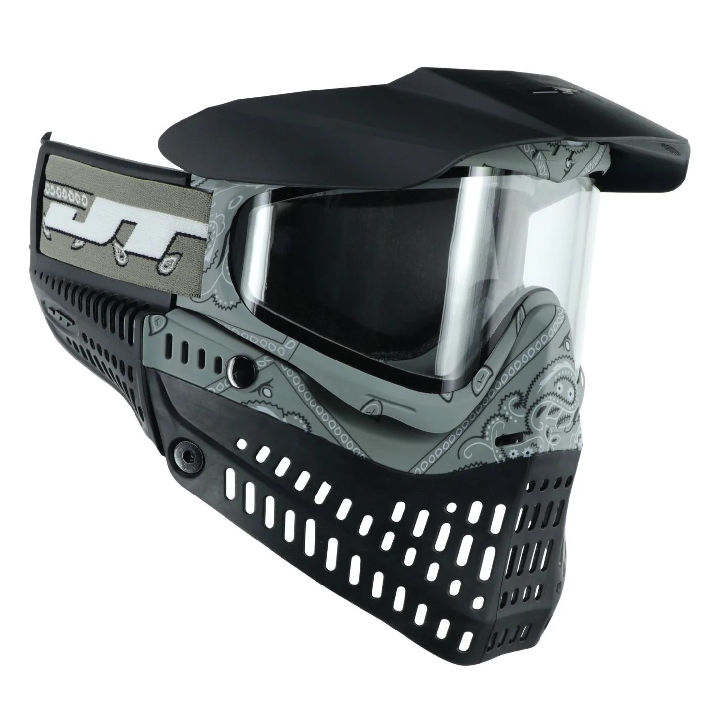 JT Bandana Series Proflex Paintball Mask - Gray w/ Clear and Smoke Thermal Lens