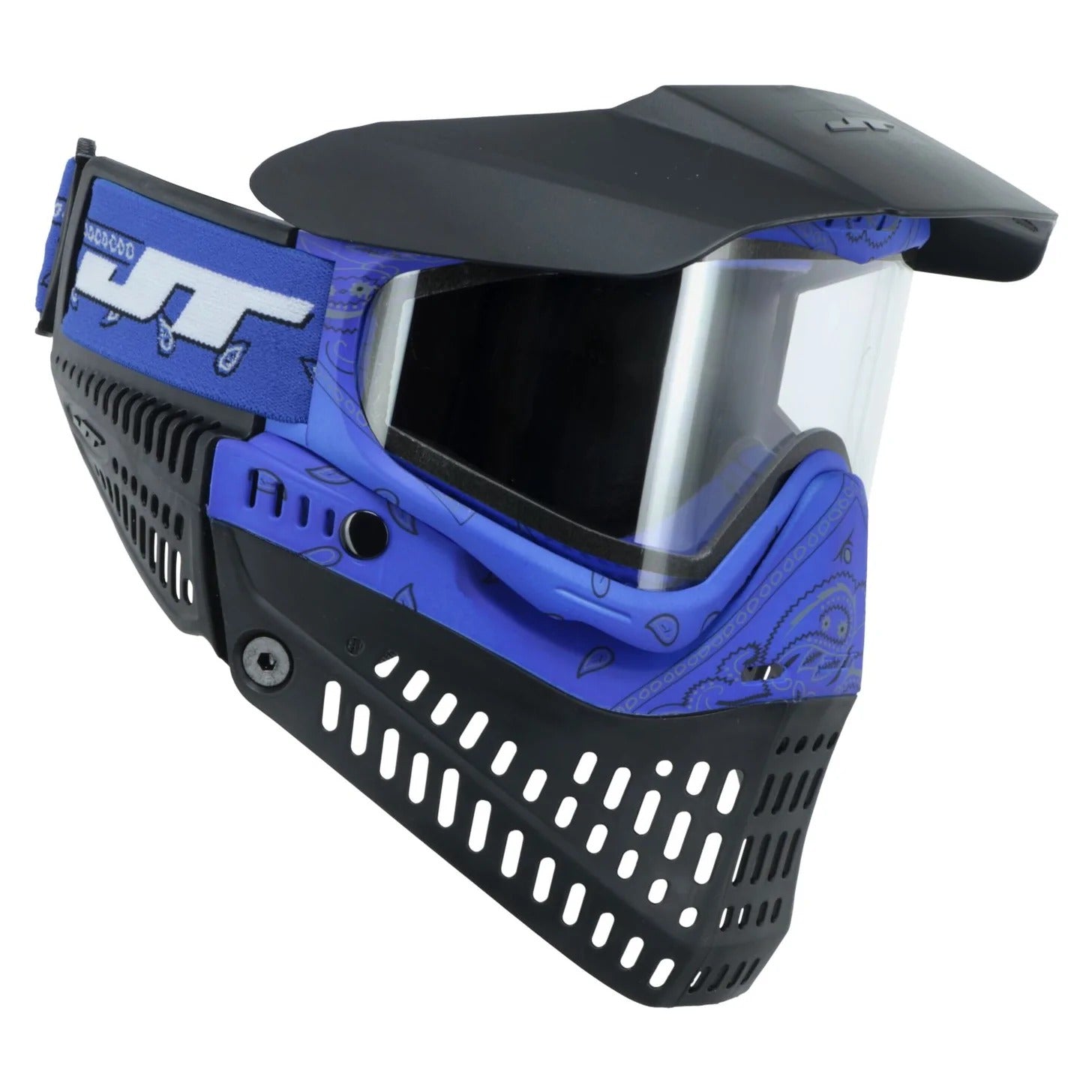 JT Bandana Series Proflex Paintball Mask - Blue w/ Clear and Smoke Thermal Lens