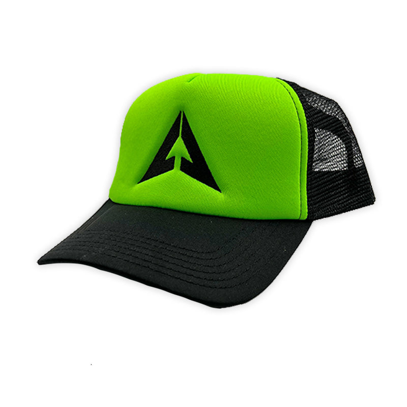 LVL Trucker Hat - Neon Green with Black Logo