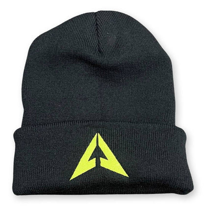 Beanie - LVL UP Icon Logo - Black with Lime